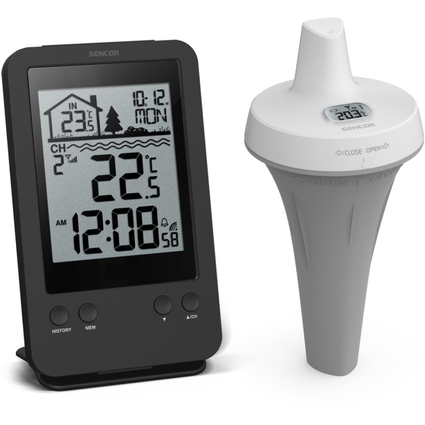Sencor - Målestation med trådløs flydesensor til pool 2xAA + 2xAA IPX7