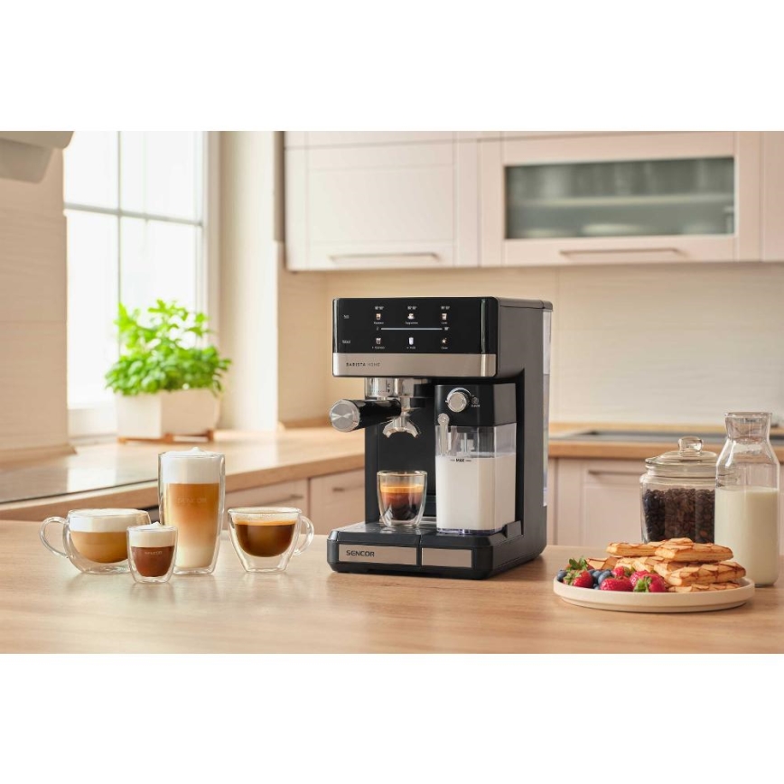 Sencor - manuel espressomaskine 1350W/230V sort/mat krom