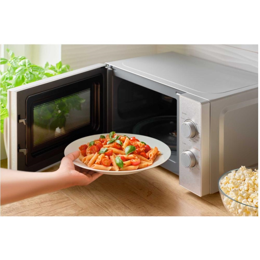 Sencor - Mikrobølgeovn med grillfunktion 700W/1000W/230V 20 l mat krom