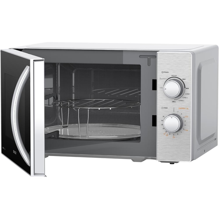 Sencor - Mikrobølgeovn med grillfunktion 700W/1000W/230V 20 l mat krom