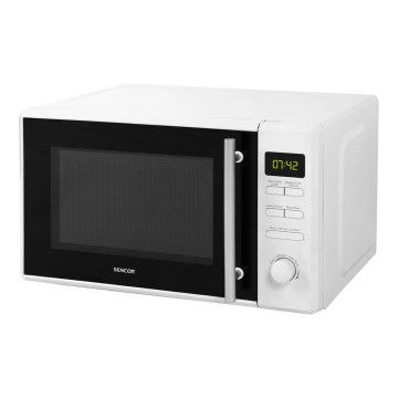 Sencor - Mikroovn med grillfunktion 700W/1000W/230V 20 l hvid