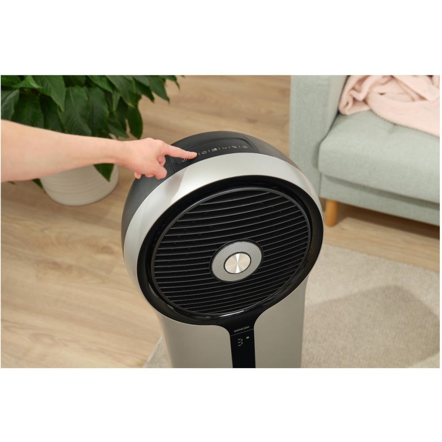 Sencor - Mobil luftkøler 3-i-1 110W/230V sølvfarvet/sort + fjernbetjening