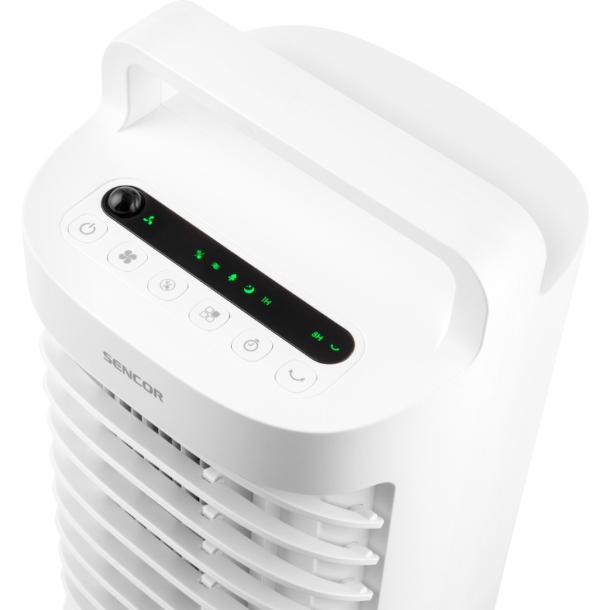 Sencor - Mobil luftkøler med LED-display 3-i-1 45W/230V hvid + fjernbetjening
