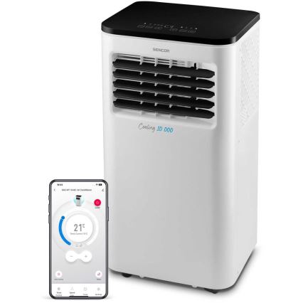 Sencor - Mobil smart airconditionanlæg 3-i-1 med tilbehørssæt 1050W/230V 10000 BTU Wi-Fi + fjernbetjening