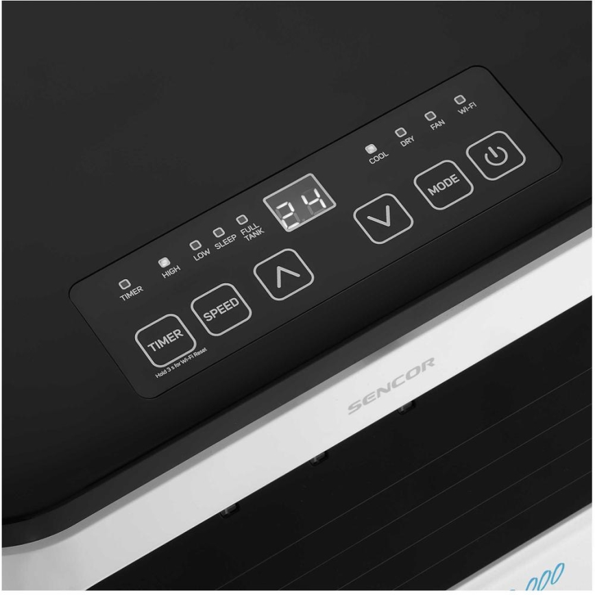 Sencor - Mobil smart airconditionanlæg 3-i-1 med tilbehørssæt 1050W/230V 10000 BTU Wi-Fi + fjernbetjening
