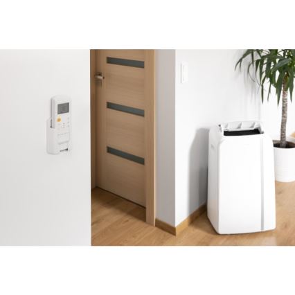 Sencor - Mobil smart airconditionanlæg 3-i-1 med tilbehørssæt 1450W/230V 12000 BTU Wi-Fi hvid + fjernbetjening