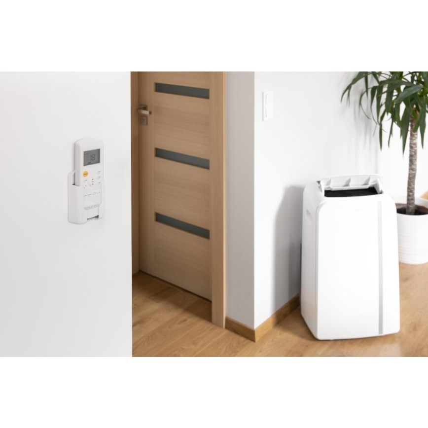 Sencor - Mobil smart airconditionanlæg 3-i-1 med tilbehørssæt 1450W/230V 12000 BTU Wi-Fi hvid + fjernbetjening
