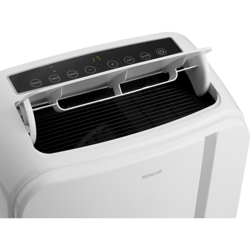 Sencor - Mobil smart airconditionanlæg 3-i-1 med tilbehørssæt 1450W/230V 12000 BTU Wi-Fi hvid + fjernbetjening