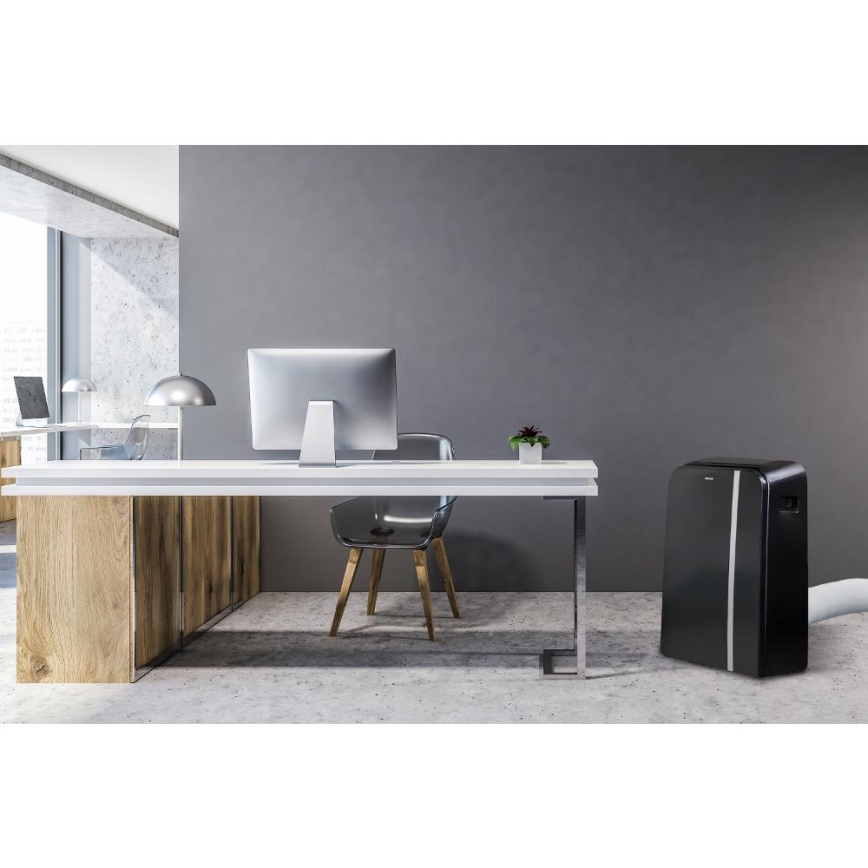 Sencor - Mobil smart airconditionanlæg 3-i-1 med tilbehørssæt 1450W/230V 12000 BTU Wi-Fi sort + fjernbetjening