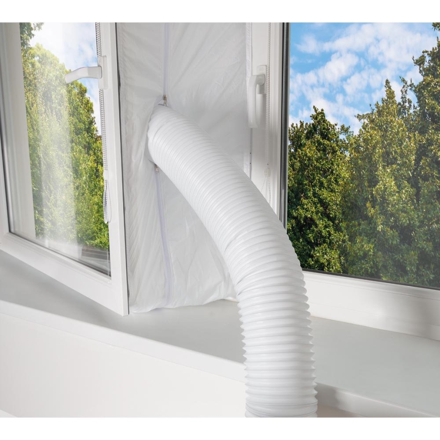 Sencor - Mobil smart airconditionanlæg 3-i-1 med tilbehørssæt 1450W/230V 12000 BTU Wi-Fi sort + fjernbetjening