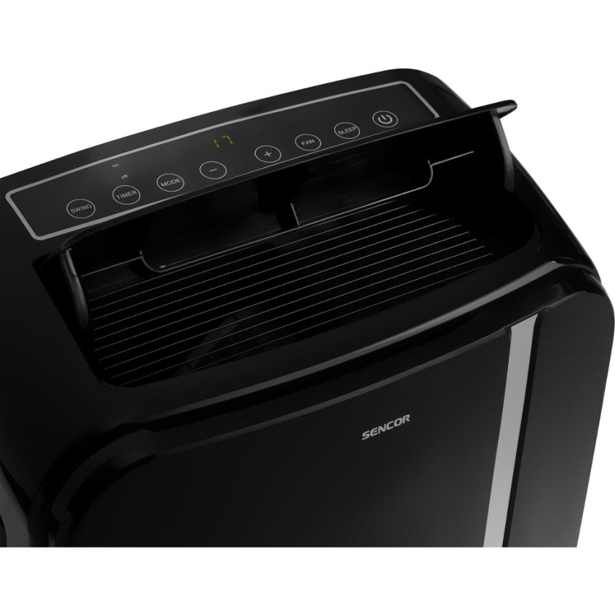 Sencor - Mobil smart airconditionanlæg 3-i-1 med tilbehørssæt 1450W/230V 12000 BTU Wi-Fi sort + fjernbetjening