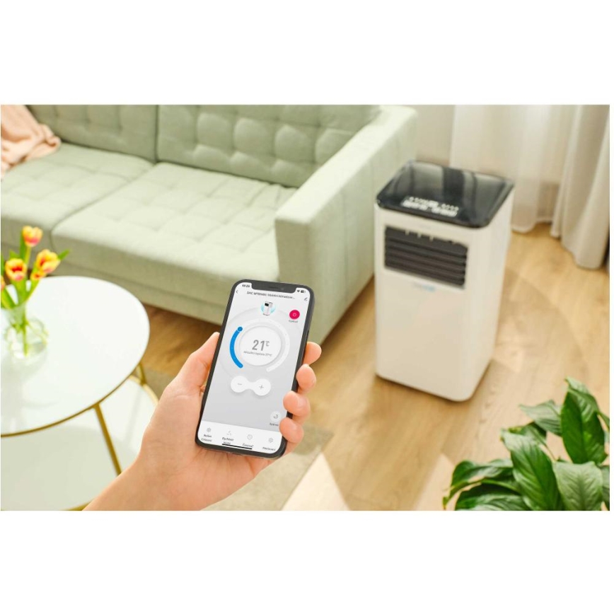 Sencor - Mobil smart airconditionanlæg 3-i-1 med tilbehørssæt 805W/230V 8000 BTU Wi-Fi + fjernbetjening