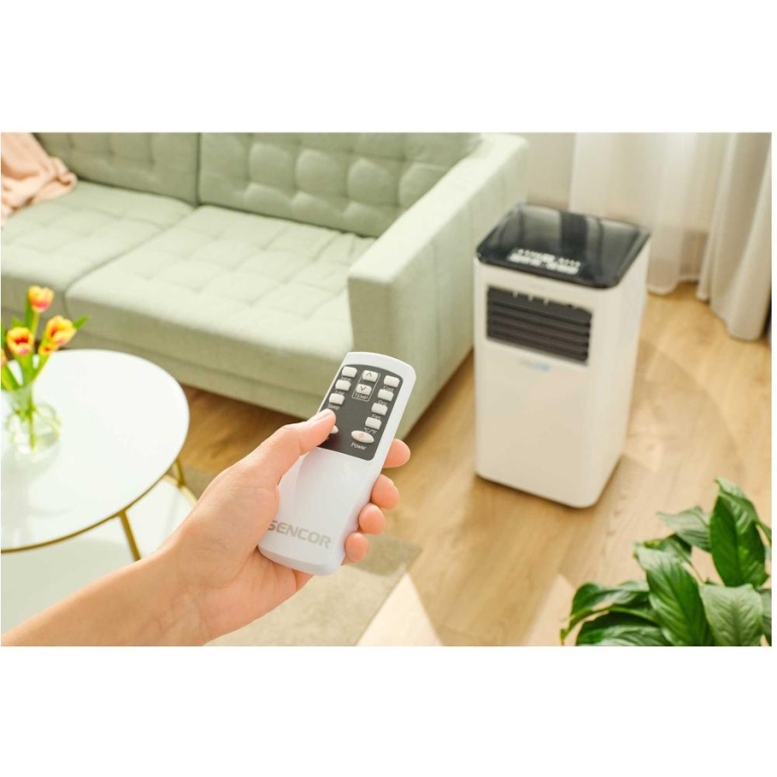 Sencor - Mobil smart airconditionanlæg 3-i-1 med tilbehørssæt 805W/230V 8000 BTU Wi-Fi + fjernbetjening