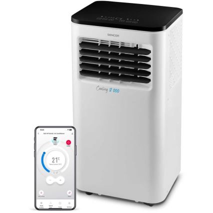 Sencor - Mobil smart airconditionanlæg 3-i-1 med tilbehørssæt 805W/230V 8000 BTU Wi-Fi + fjernbetjening