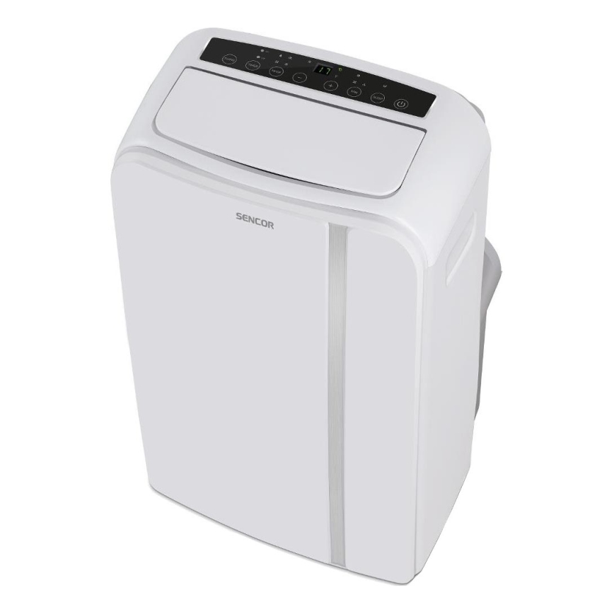 Sencor - Mobil smart airconditionanlæg 3-i-1 med tilbehørssæt 1450W/230V 12000 BTU Wi-Fi hvid + fjernbetjening