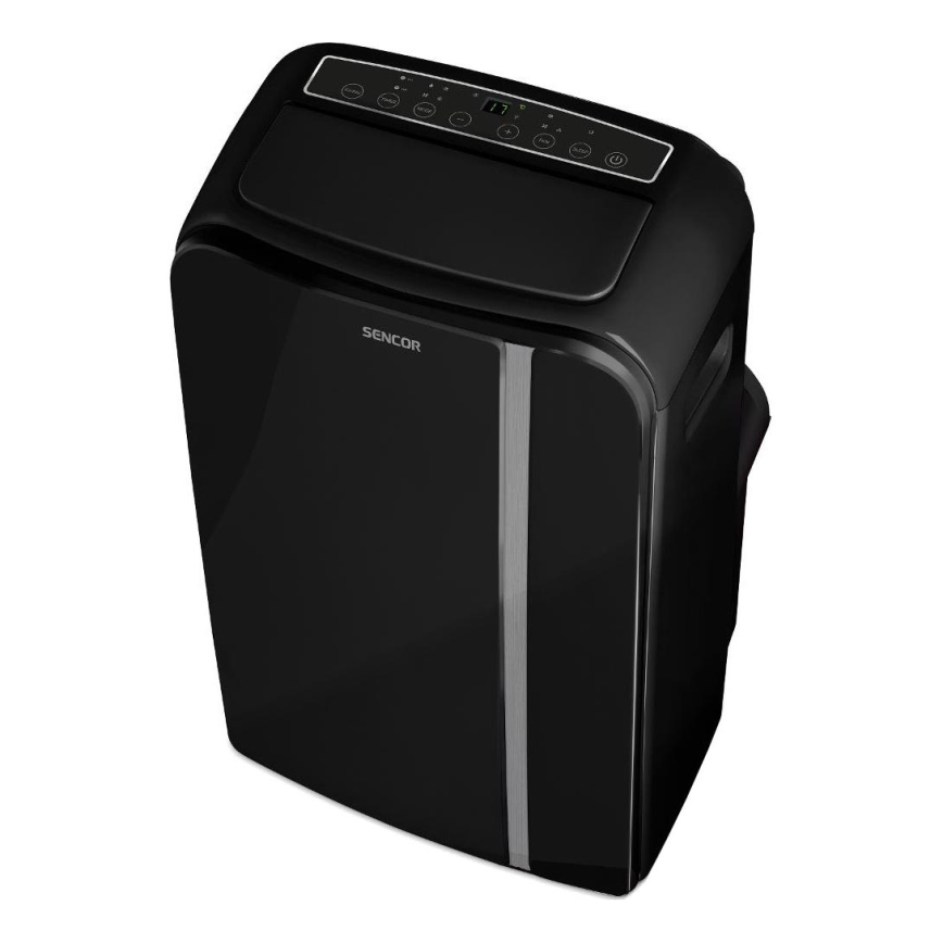 Sencor - Mobil smart airconditionanlæg 3-i-1 med tilbehørssæt 1450W/230V 12000 BTU Wi-Fi sort + fjernbetjening
