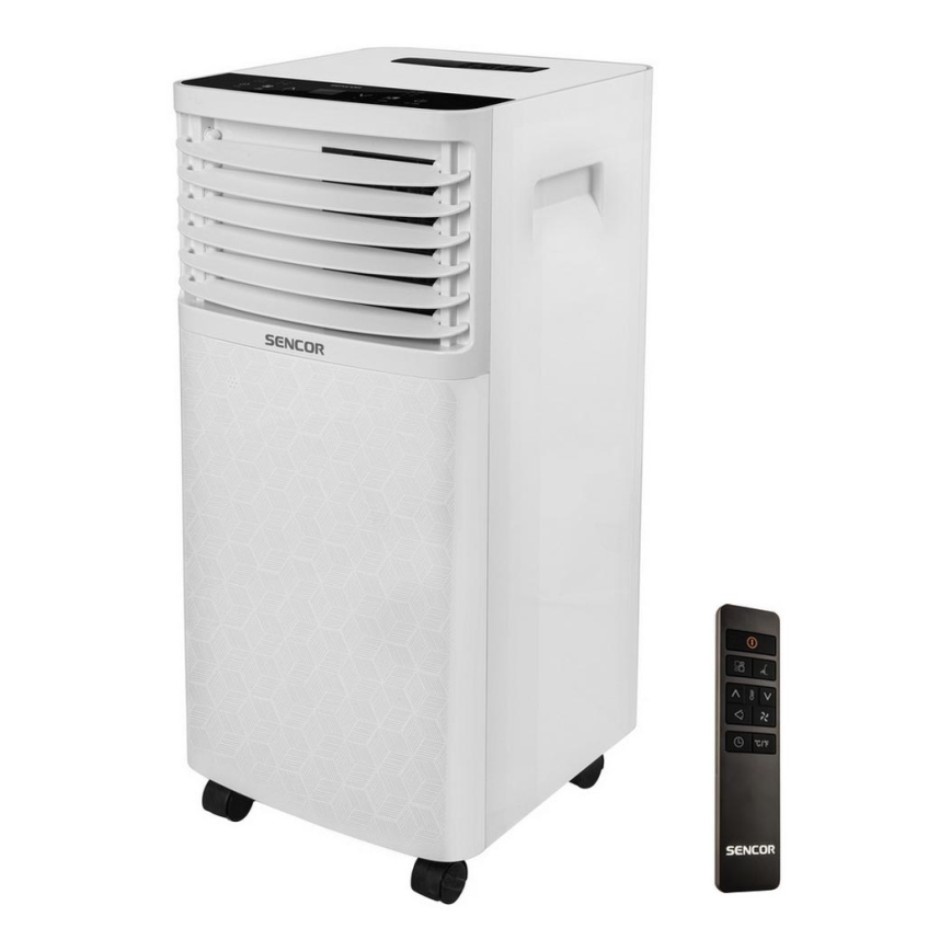 Sencor - Mobilt klimaanlæg med LCD-display 3-i-1 930W/230V 7000 BTU Wi-Fi hvid + fjernbetjening