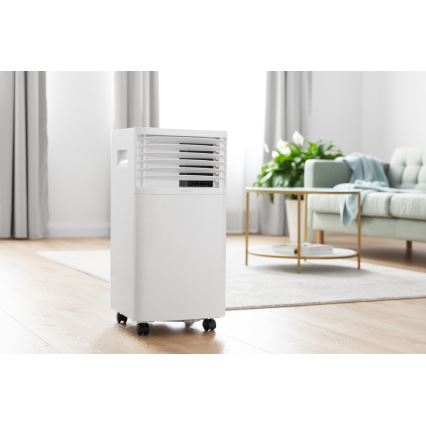 Sencor - Mobilt klimaanlæg med LCD-display 3-i-1 930W/230V 7000 BTU Wi-Fi hvid + fjernbetjening