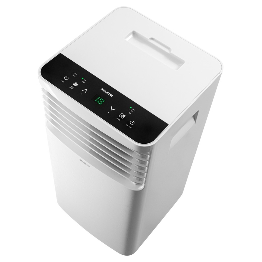 Sencor - Mobilt klimaanlæg med LCD-display 3-i-1 930W/230V 7000 BTU Wi-Fi hvid + fjernbetjening