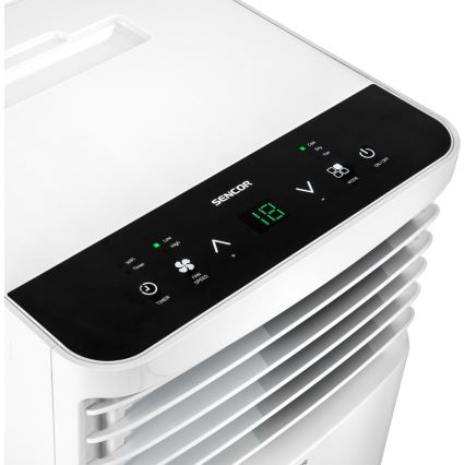 Sencor - Mobilt klimaanlæg med LCD-display 3-i-1 930W/230V 7000 BTU Wi-Fi hvid + fjernbetjening