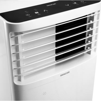 Sencor - Mobilt klimaanlæg med LCD-display 3-i-1 930W/230V 7000 BTU Wi-Fi hvid + fjernbetjening