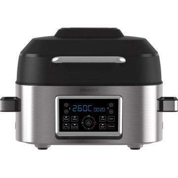 Sencor - Multifunktionel airfryer og grill 1660W/230V 6 l mat krom/sort