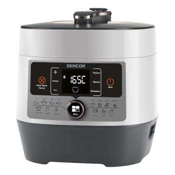 Sencor - Multifunktionel elektrisk trykkoger 5,5 l 1000W/230V hvid/sort