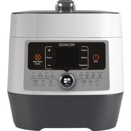 Sencor - Multifunktionel elektrisk trykkoger 5,5 l 1000W/230V hvid/sort