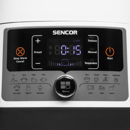 Sencor - Multifunktionel elektrisk trykkoger 5,5 l 1000W/230V hvid/sort