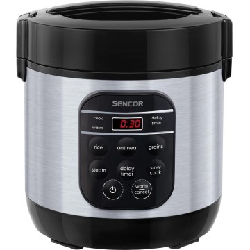 Sencor - Multifunktionel riskoger 350W/230V 0,6 l rustfrit stål/sort