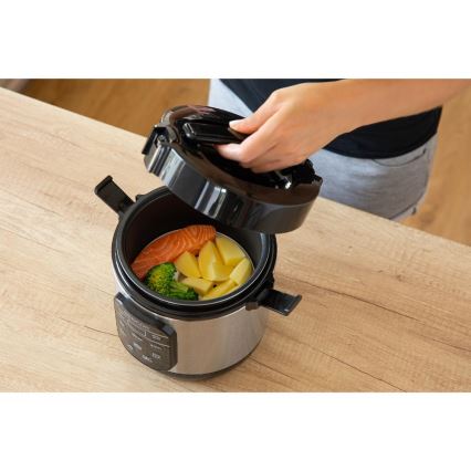 Sencor - Multifunktionel riskoger 350W/230V 0,6 l rustfrit stål/sort