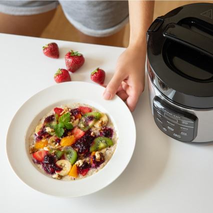 Sencor - Multifunktionel riskoger 350W/230V 0,6 l rustfrit stål/sort