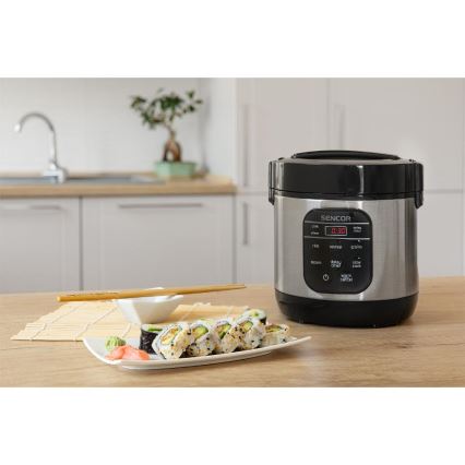 Sencor - Multifunktionel riskoger 350W/230V 0,6 l rustfrit stål/sort