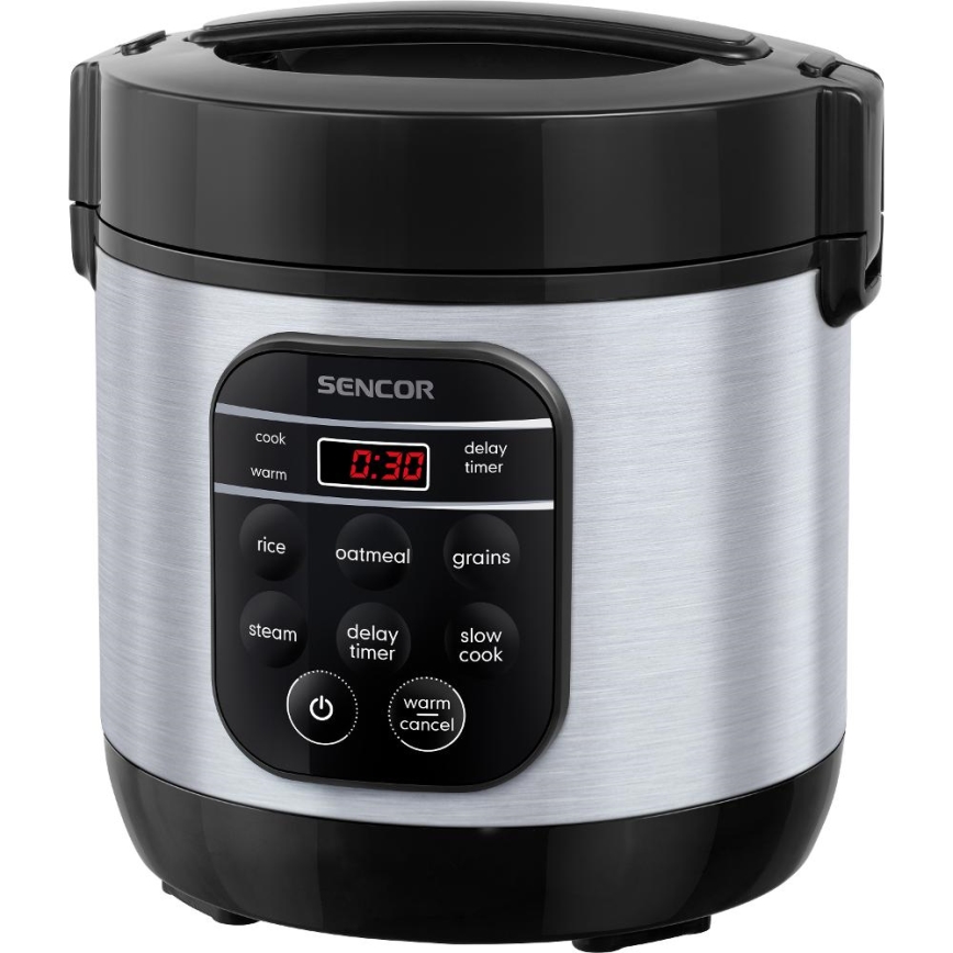 Sencor - Multifunktionel riskoger 350W/230V 0,6 l rustfrit stål/sort
