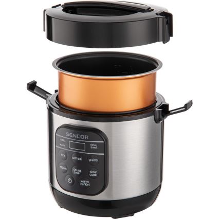 Sencor - Multifunktionel riskoger 350W/230V 0,6 l rustfrit stål/sort
