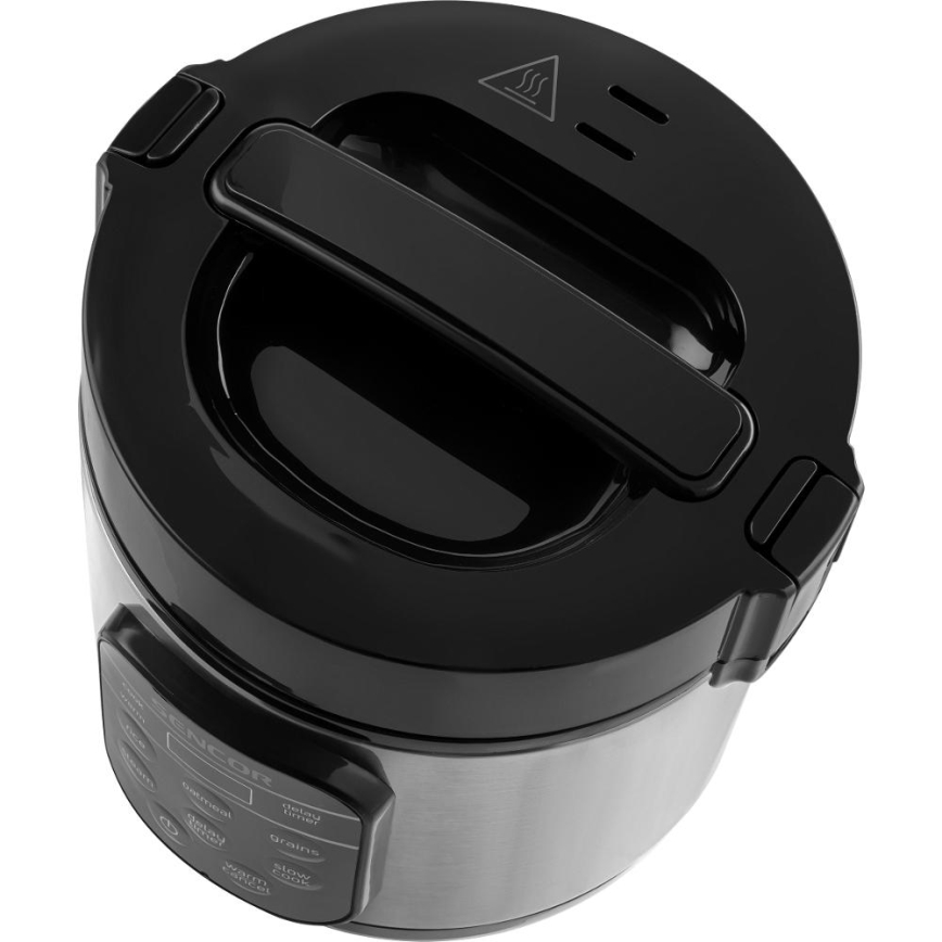 Sencor - Multifunktionel riskoger 350W/230V 0,6 l rustfrit stål/sort