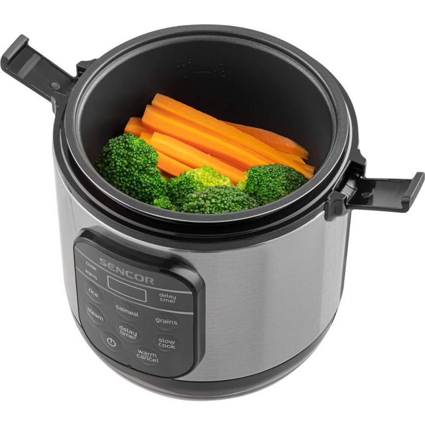 Sencor - Multifunktionel riskoger 350W/230V 0,6 l rustfrit stål/sort