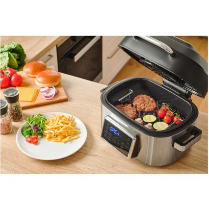 Sencor - Multifunktionel airfryer og grill 1660W/230V 6 l mat krom/sort