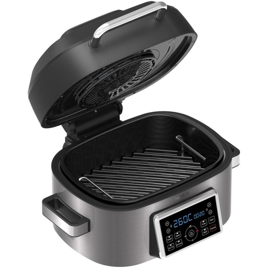 Sencor - Multifunktionel airfryer og grill 1660W/230V 6 l mat krom/sort