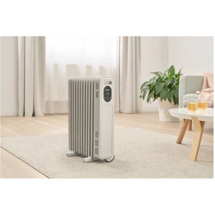 Sencor - Olieradiator med 11 ribber 1000/2300W/230V hvid + fjernbetjening