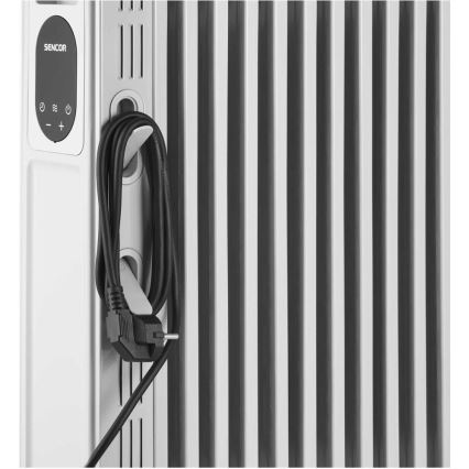 Sencor - Olieradiator med 11 ribber 1000/2300W/230V hvid + fjernbetjening