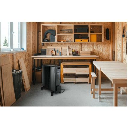 Sencor - Olieradiator med 11 ribber 1000/1200/2400W/230V Wi-Fi sort