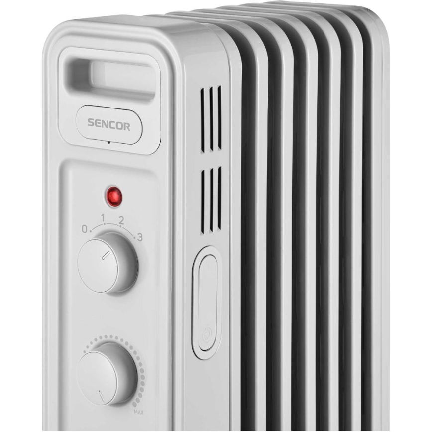 Sencor - Olieradiator med 7 ribber 600/900/1500W/230V hvid