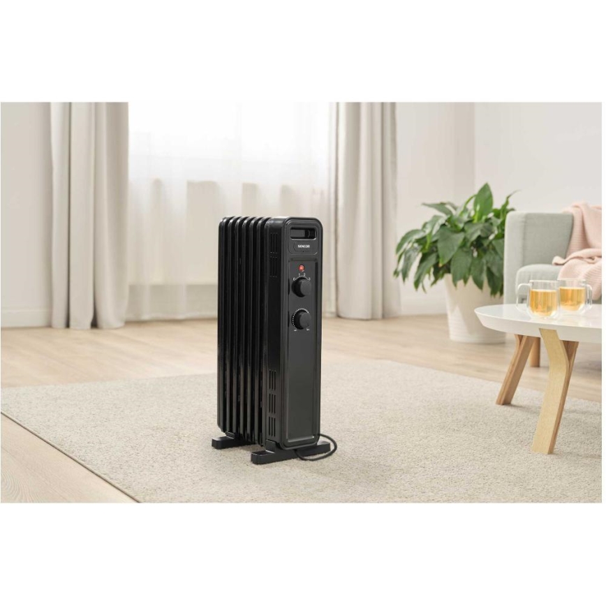 Sencor - Olieradiator med 7 ribber 600/900/1500W/230V sort
