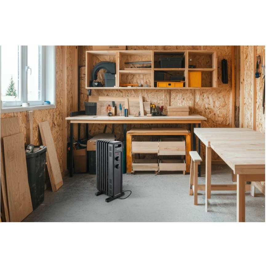 Sencor - Olieradiator med 7 ribber 600/900/1500W/230V sort