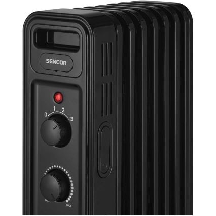 Sencor - Olieradiator med 7 ribber 600/900/1500W/230V sort