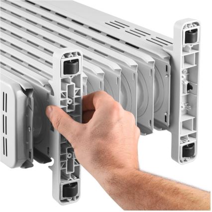 Sencor - Olieradiator med 9 ribber 800/1200/2000 W/230 V hvid