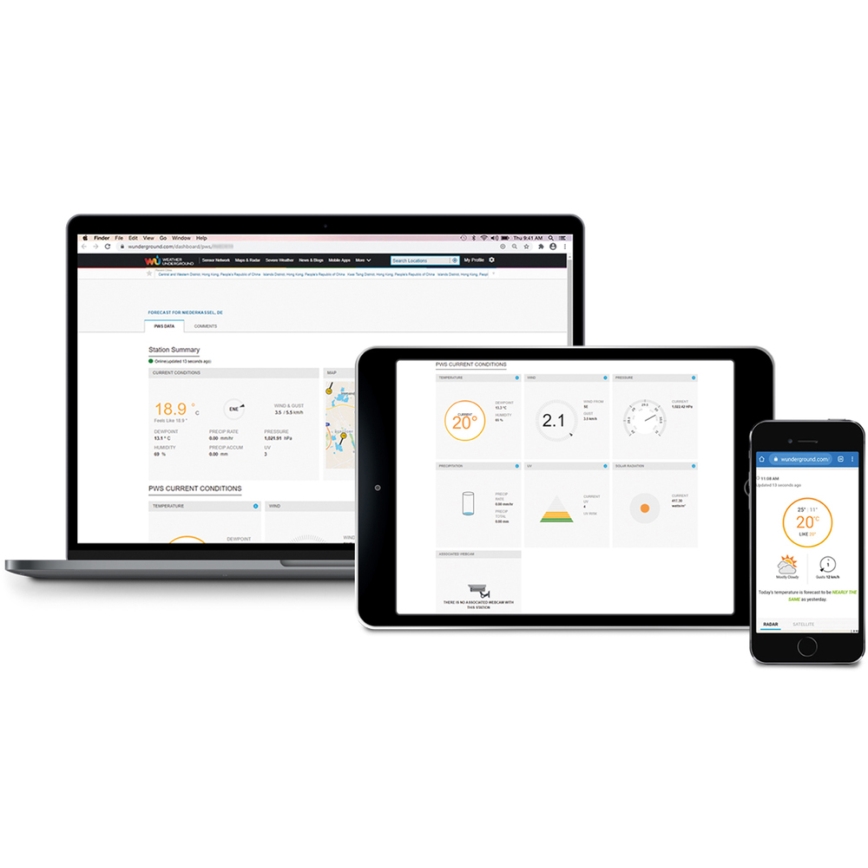 Sencor - Professionel vejrstation med farvet LCD-skærm 1xCR2032 + 3xAA Wi-Fi