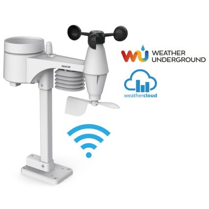 Sencor - Professionel vejrstation med farvet LCD-skærm 1xCR2032 + 3xAA Wi-Fi