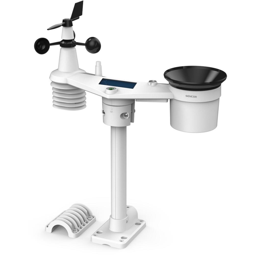 Sencor - Professionel vejrstation med farvet LCD-display 5V 1xCR2032 + 3xAA + 2xAA Wi-Fi Tuya